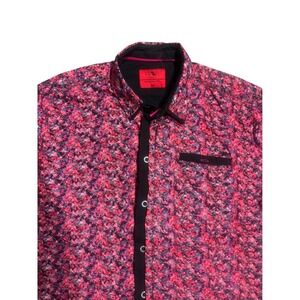 Pavi Italy Collezioni 1966 Mens XXL Pink Floral Button Down Shirt 11 0088